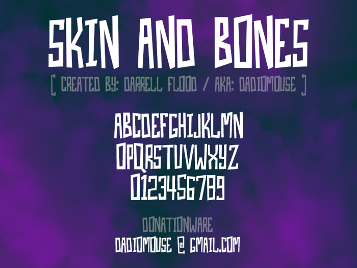 Skin And Bones Font poster