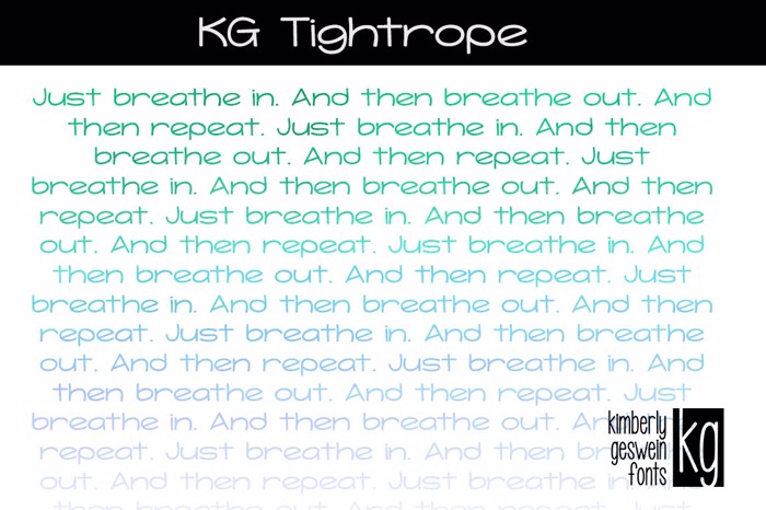 KG Tightrope Font poster
