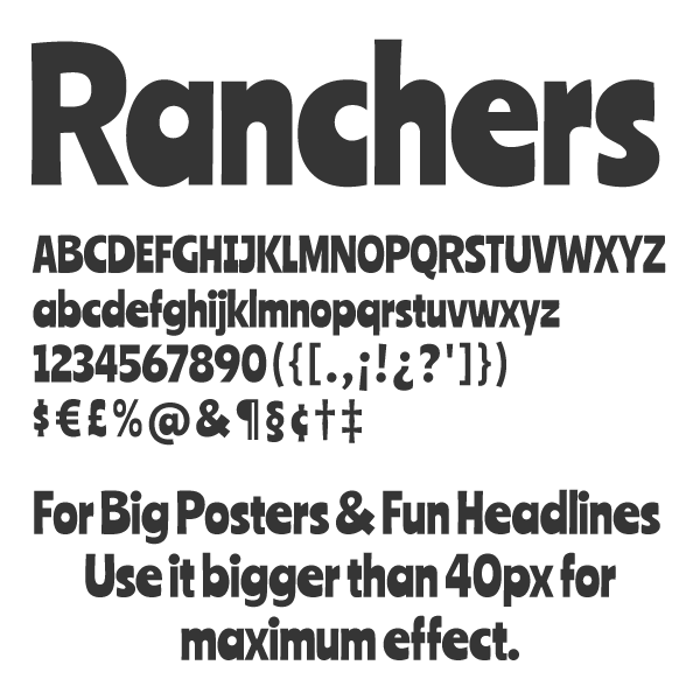 Ranchers Font poster