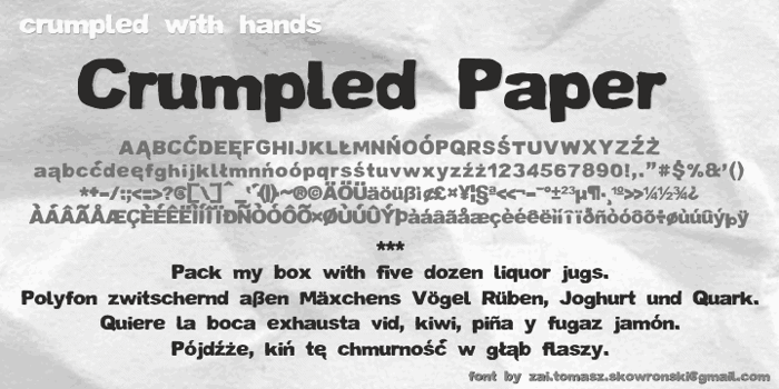 Crumpled Paper Font poster