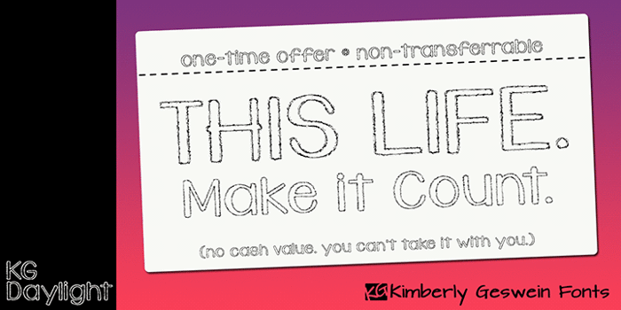 KG Daylight Font poster