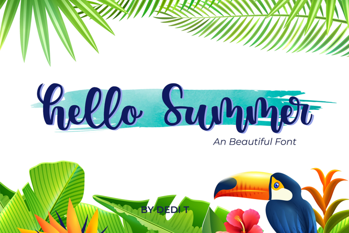 Hello Summer Font poster