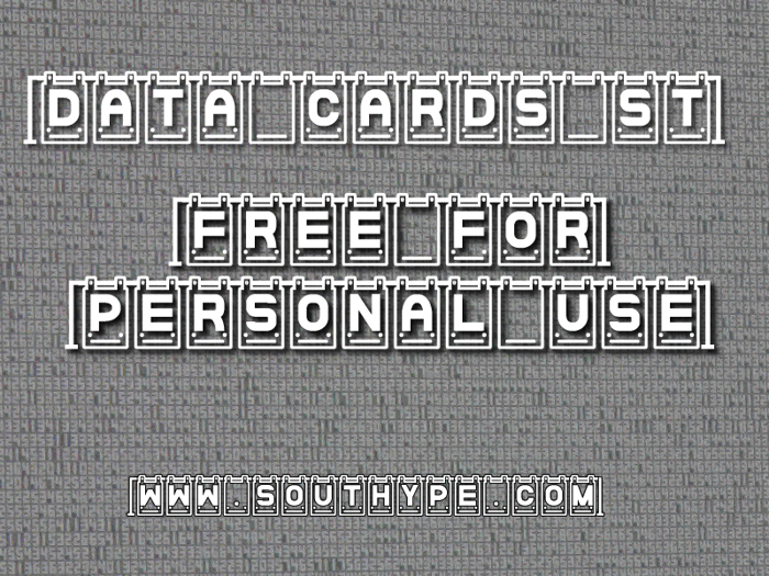 Data Cards St Font poster