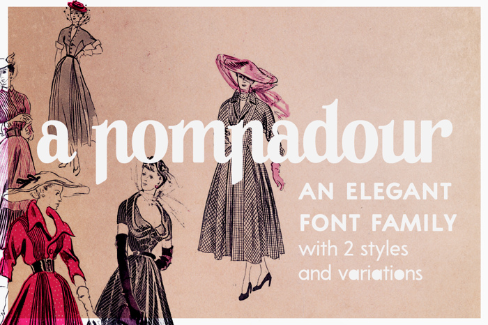 A Pompadour Sample Font poster