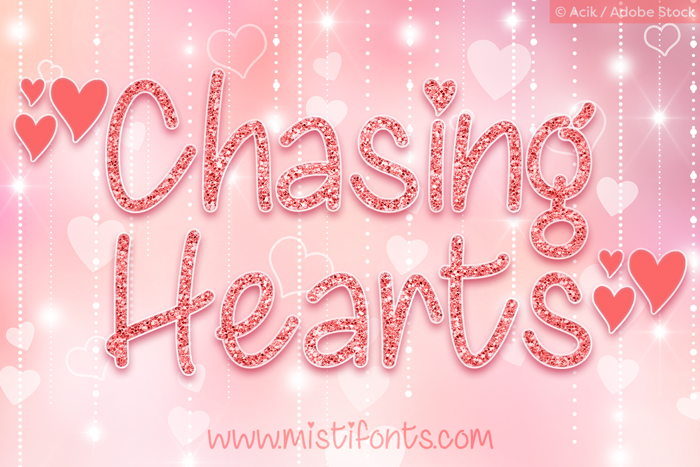 Chasing Hearts Font poster