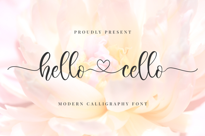 Hello Cello Font poster