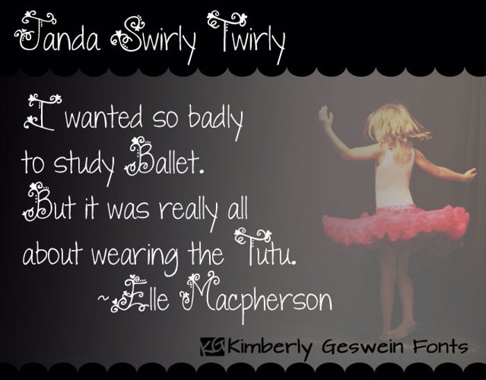 Janda Swirly Twirly Font poster