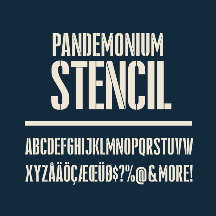 Pandemonium Stencil Font poster