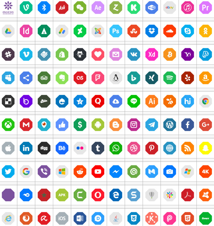 Font Social Media Color 2019 poster