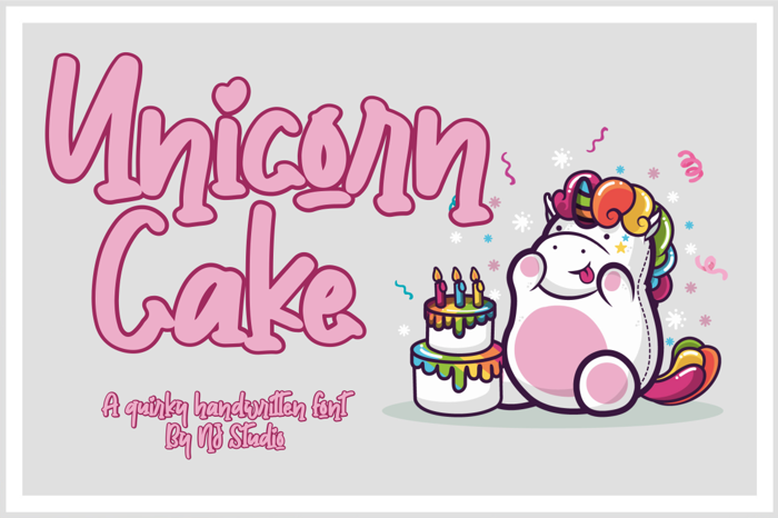 Unicorn Cake Font poster