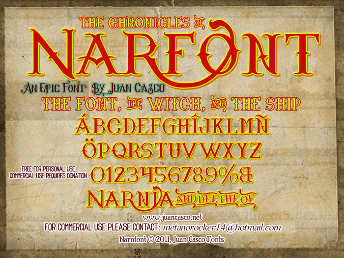 Narnfont Font poster