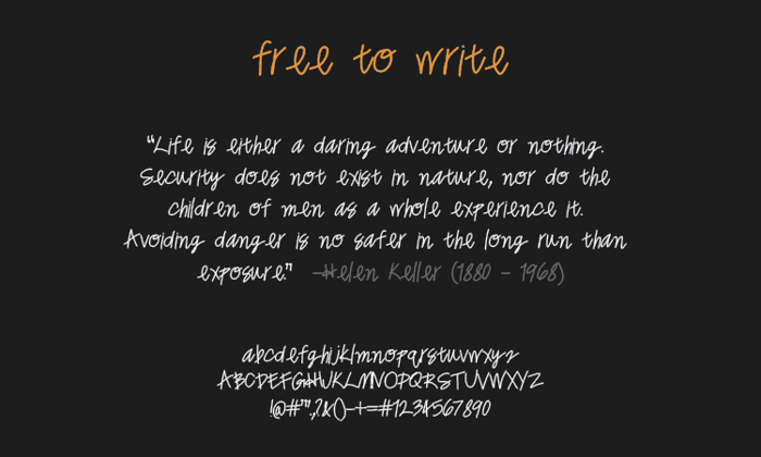 freetowrite Font poster