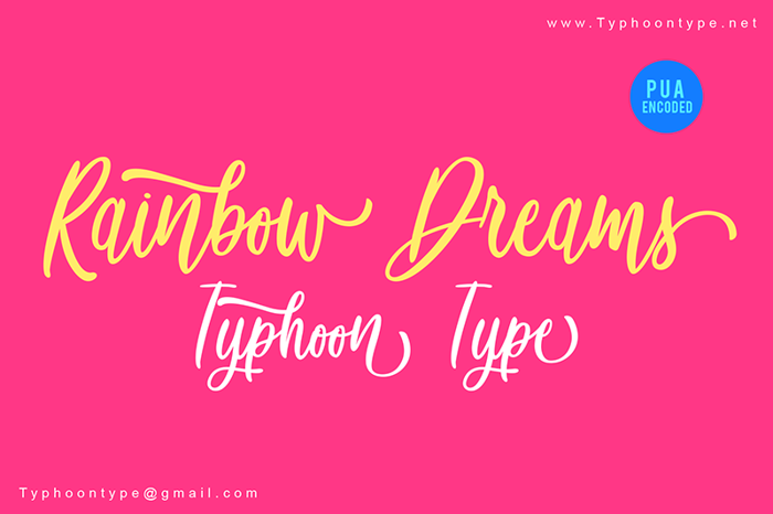 Rainbow Dreams Font poster