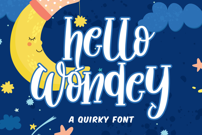Hello Wondey Font poster