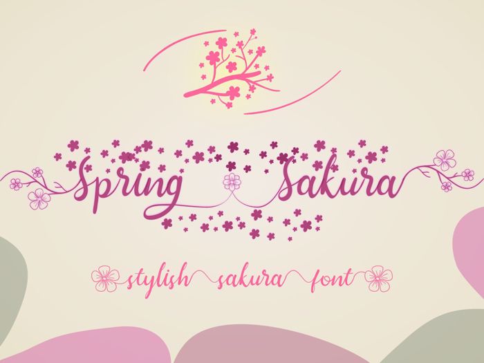 Spring Sakura Font poster