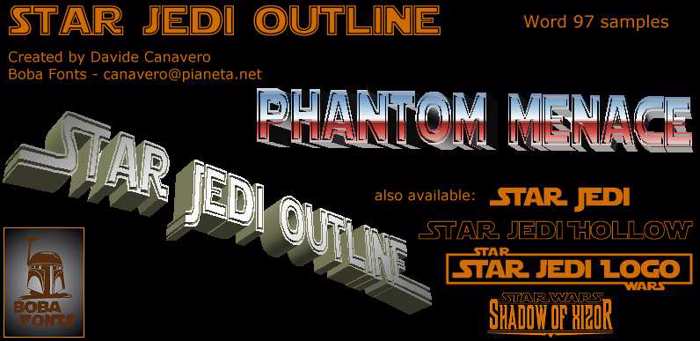 Star Jedi Outline Font poster