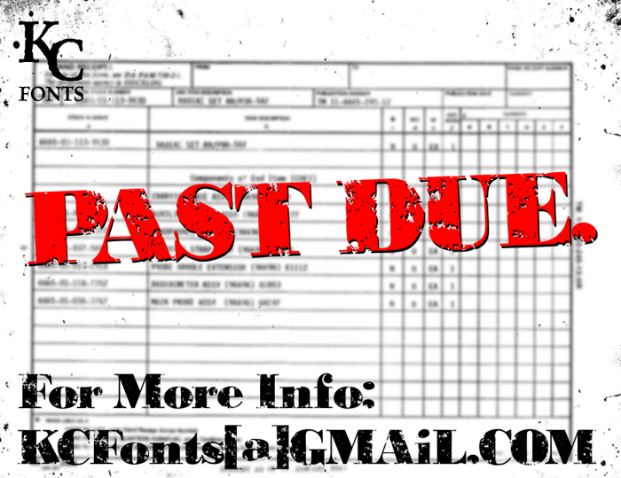 Past Due Font poster
