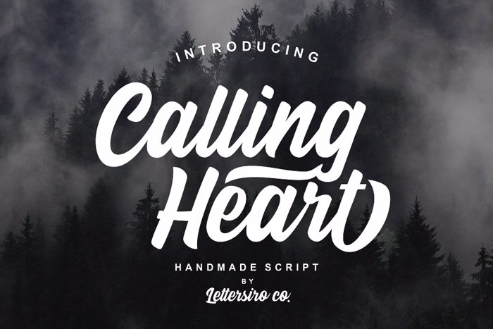 Calling Heart Font poster