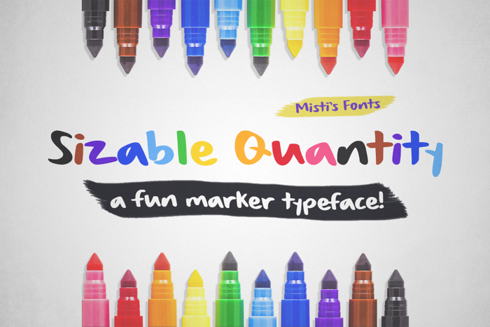 Sizable Quantity Font poster
