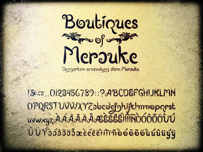 Boutiques of Merauke Font poster