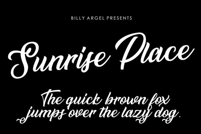 Sunrise Place Font poster