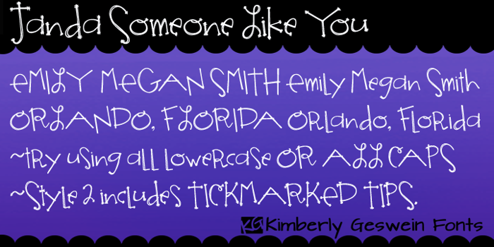 Janda Someone Like You Font poster