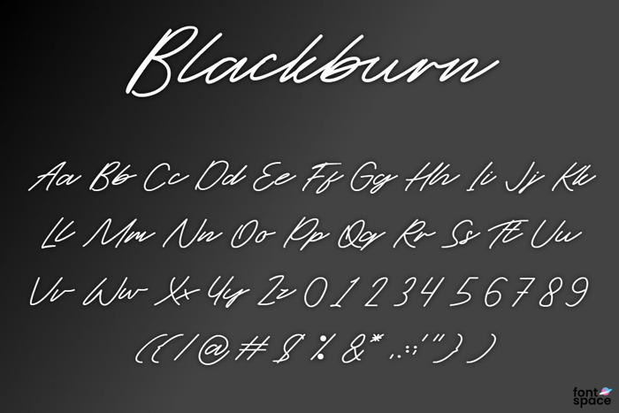 Blackburn Font poster