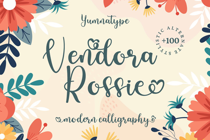 Vendora Rossie Font poster
