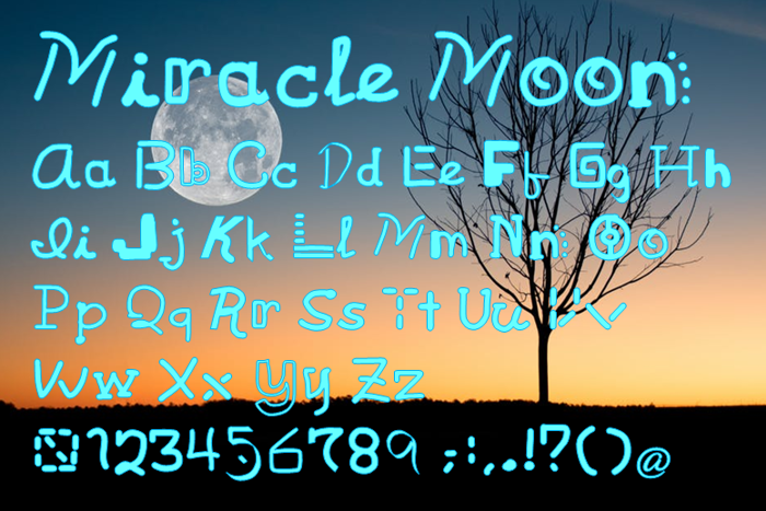 Miracle Moon Font poster