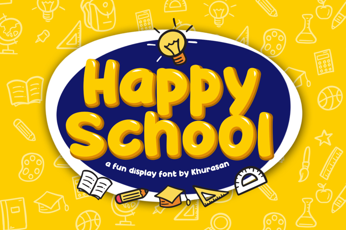 Happy School Font poster