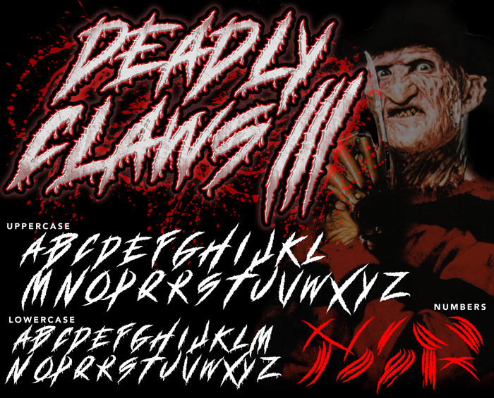 DEADLY CLAWS[ Font poster