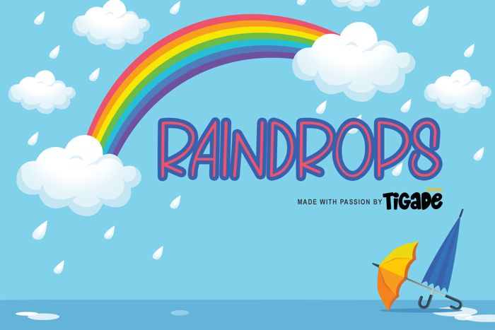Raindrops Font poster