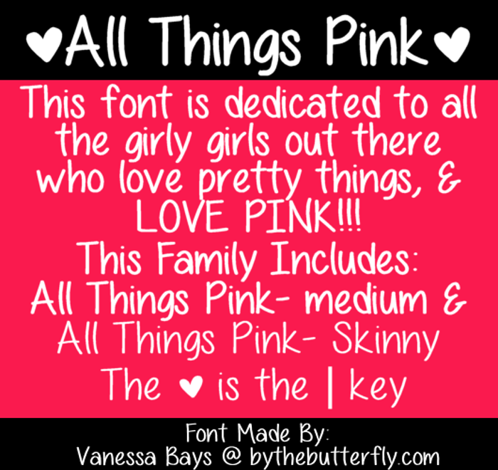 All Things Pink Font poster