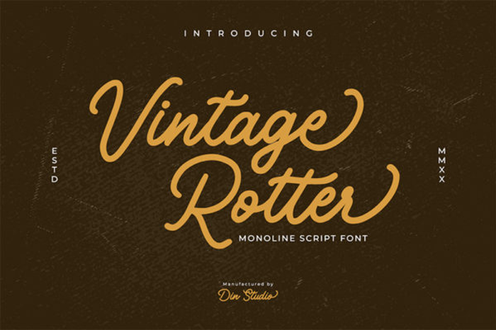 Vintage Rotter Font poster