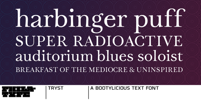 Tryst Font poster