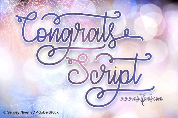Congrats Script Font poster