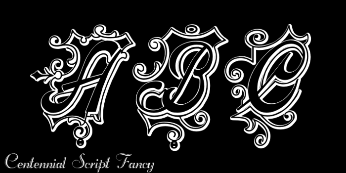 CentennialScriptFancy Three Font poster