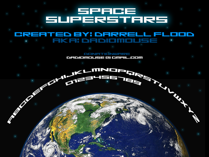 Space Superstars Font poster