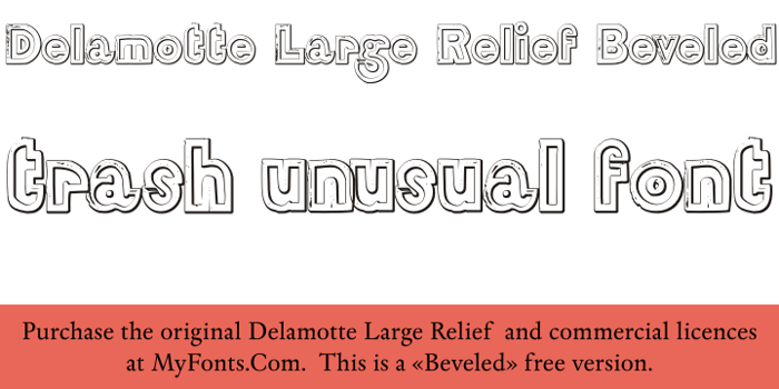 DelamotteLargeRelief Beveled Font poster