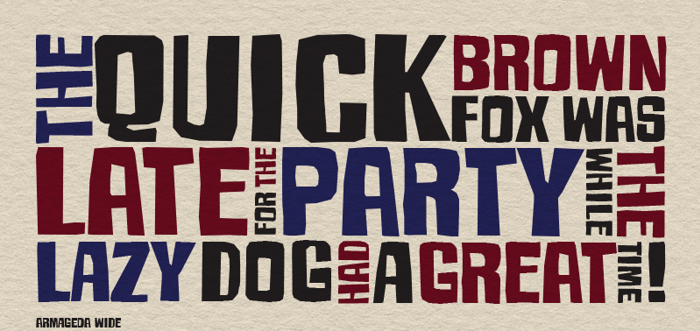 Armageda Wide Font poster