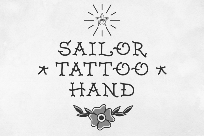Sailor Tattoo Hand Font poster