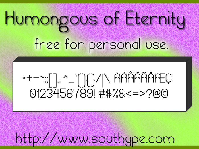 Humongous of Eternity St Font poster