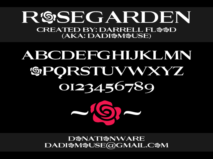 Rosegarden Font poster