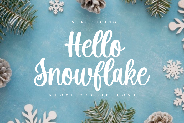 Hello Snowflake Font poster