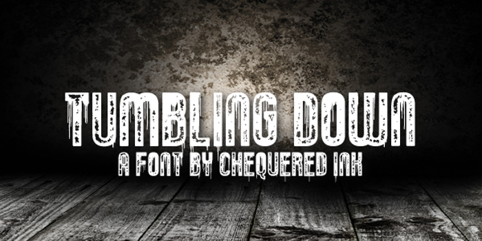 Tumbling Down Font poster