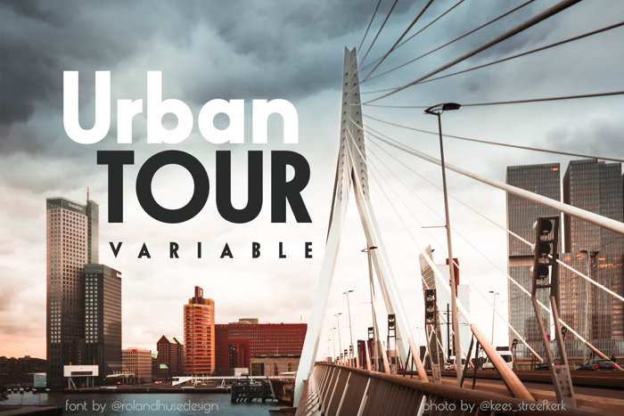Urban TOUR variable Font poster
