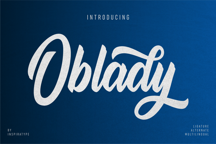 Oblady Font poster
