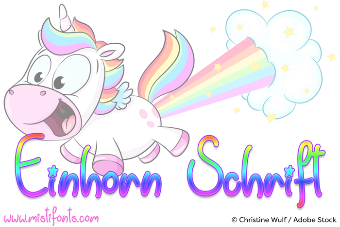 Einhorn Schrift Font poster