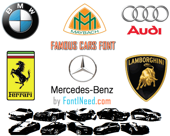 Famous Cars Font poster