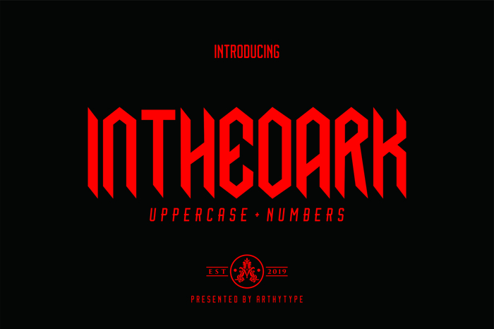 Inthedark Font poster